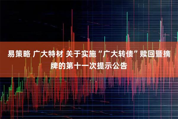 易策略 广大特材 关于实施“广大转债”赎回暨摘牌的第十一次提示公告