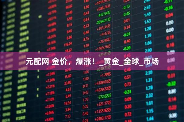 元配网 金价，爆涨！_黄金_全球_市场