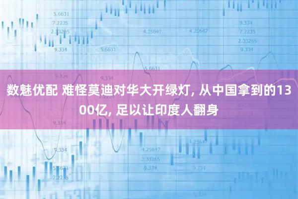 数魅优配 难怪莫迪对华大开绿灯, 从中国拿到的1300亿, 足以让印度人翻身